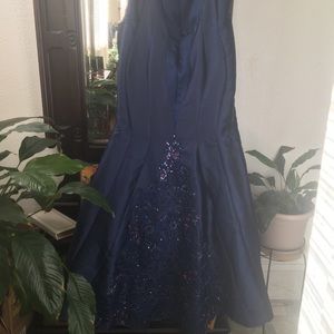 Plus size Royal blue prom dress
